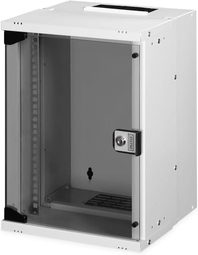 Netwerkkast 10 inch - Wandmontage kast - Netwerk organiseren - Compacte SOHO oplossing - 9 HE 457x316x298mm - Grijs