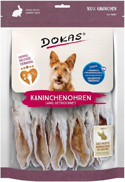 Gedroogde konijnenoren met vacht - Natuurlijke hondensnack