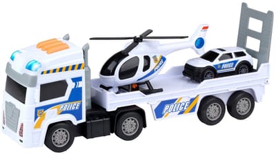 Gearbox Politie Vrachtwagen Set - Politieauto, Helikopter en Vrachtwagen
