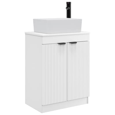 vidaXL - Badkamer - Vanity - met - Wastafel - Wit - 54 - x - 35 - x - 83 - cm - Bewerkt - hout