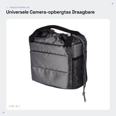 Dailygoods - Universele Camera-opbergtas - Draagbare Cameratas - Waterdicht en Schokbestendig - Grijs - Verstelbaar Inzetstuk - Geschikt voor Fot...