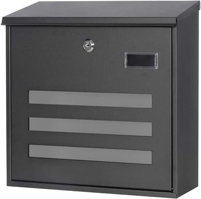 Grote Zwarte Wandbrievenbus met Sloten voor Buitenpost - Weerbestendig Postvak