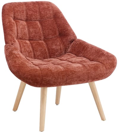 Vente-unique Fauteuil in gestructureerde terracottakleurige stof LUOSTO