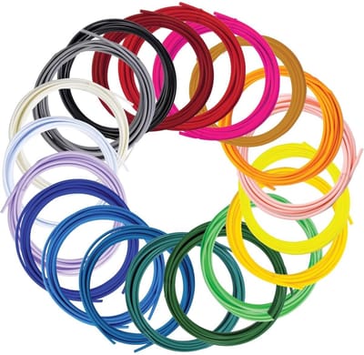 GELLDG Navulpakket voor 3D-printerpennen - PLA-materiaal - Geschikt voor SCRIB3D, PIKA3D, MYNT3D en de meeste andere 3D-printerpennen - 20 kleuren - 5 meter - 1,75 mm