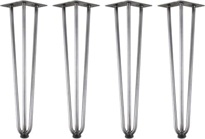 Tafelpoten Set - Haarspeldpoten Onderstel - Tafel Maken - Robuust Staal - 45 cm - Natuur Staal