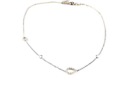 model Cinzia ketting in zilver met druppel gezet met cubic zirconia