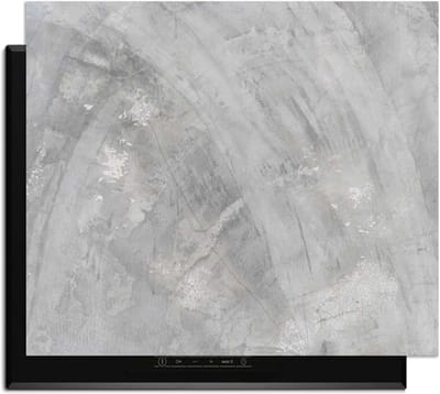KitchenArt - Concrete Flow – Inductie Beschermer - 65x52 cm - Kookplaat Beschermer - Luxe Afdekplaat Inductieplaat - Anti-slip & Oprolbaar - Beschermmat Inductiekookplaat