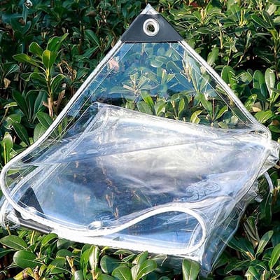 Afdekzeil Waterdicht - Transparant Zeil - Bescherming Buiten - Met Ingestanste Ringen - 240 x 300 cm - Transparant