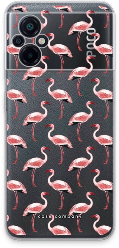 Case Company® - Hoesje geschikt voor Xiaomi Poco M5 hoesje - Flamingo - Soft Cover Telefoonhoesje - Bescherming aan alle Kanten en Schermrand