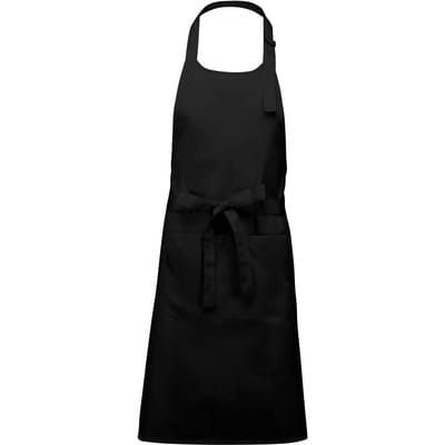 Schort/Tuniek/Werkblouse Unisex One Size Kariban Black 100% Katoen