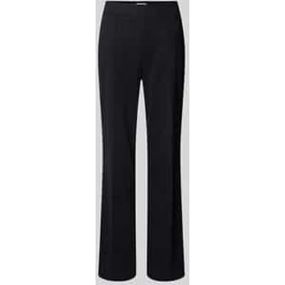 Flared stoffen broek met vaste persplooien