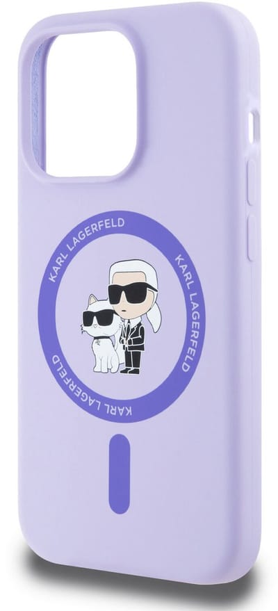 Karl Lagerfeld KLHMP14LSCMKCRHU iPhone 14 Pro 6.1" paars/paars hardcase siliconen Karl&Choupette Heads Ring MagSafe
