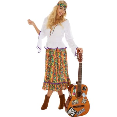dressforfun - Vrouwenkostuum Love & Peace XXL - verkleedkleding kostuum halloween verkleden feestkleding carnavalskleding carnaval feestkledij partykleding - 300941