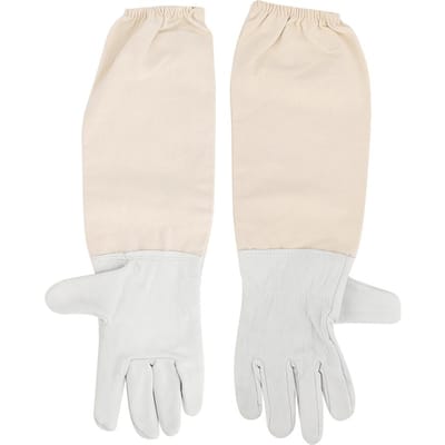Geitenhuid Leer Canvas Bijenhandschoenen Anti Bij Anti Steek Lange Mouwen Professionele Imkerij Beschermende Uitrusting(XL ) beige
