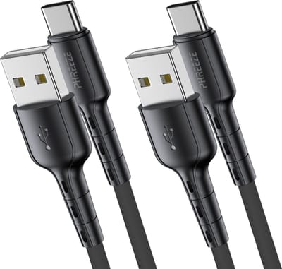 2x usb A naar usb C kabel 1 meter - Oplaadkabel & datakabel - Usb C naar usb - Phreeze
