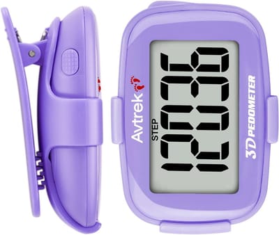 3D Stappenteller - Mini Pedometer - Buiten Wandelen - Nauwkeurige Meting - Compact Formaat - Paars