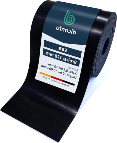 Rubberen Strook - Rubbermat Smal - Geluidsisolatie Demping - SBR Kwaliteit Duitsland - 120mm x 2550mm x 0.5mm - Zwart