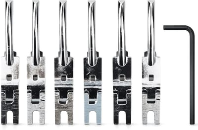 6 Stuks Gitaarbrug Snaren Zadel, Vergrendeld Snaren Zadel voor Elektrische Gitaar en Tremolo Bruggen, Muziekinstrument Accessoires