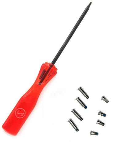 8 Stuks Onderkant Behuizing Schroeven + Schroevendraaier voor MacBook Pro M1 M2 M3 - Geschikt voor 14'' en 16'' Retina Modellen, 2021-2023 (Zilver)