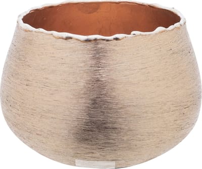 Cosy @ Home Waxinelichthouder - rose goud - aluminium - 10 cm - Waxinelichtjeshouder van metaal