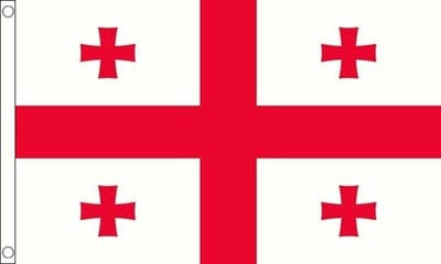 Scoby - Georgische Vlag - Georgian Flag - Georgië - 90x150cm - Original Colors - Strong Quality - Inclusief Bevestigingsringen