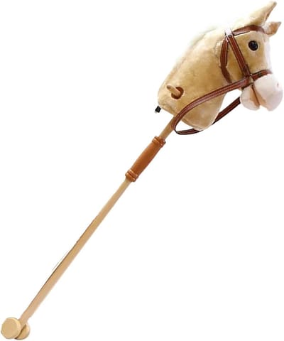 Stokpaard - Pluche paard - Rollenspel - Realistisch rijgevoel - 40 cm - Enkele attribuut