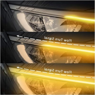 LED Strip Auto - Dagrijverlichting Signaallamp - Verbeter Zichtbaarheid - Flexibel Snijdbaar Ontwerp - 60 Cm Lengte - Wit Amber