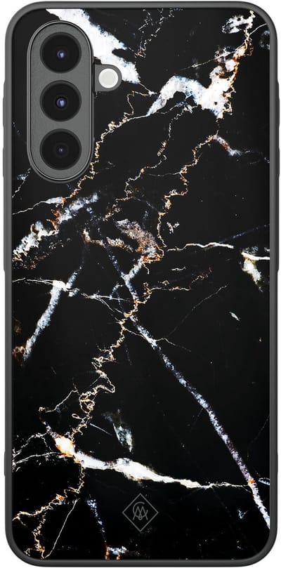 Casimoda® hoesje - Geschikt voor Samsung Galaxy A16 - Marmer Zwart - Zwart TPU Backcover - Marmer - Zwart