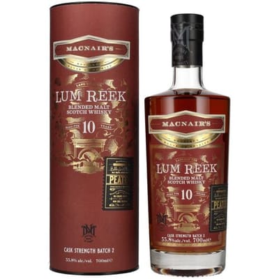 MacNair's Boutique Huis van Gedistilleerde Dranken MacNair's Lum Reek 10 Years Old CASK STRENGTH Batch 2 55,8% Vol. 0,7l in geschenkverpakking