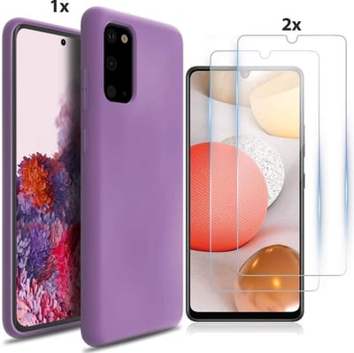 Hoesje Geschikt Voor Samsung Galaxy S20 Hoesje Soft Nano Silicone Backcover Gel Lavendel Paars Met 2x Glazen Screenprotector