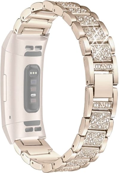 Stalen bandje - RVS - geschikt voor Fitbit Charge 5 / Charge 6 - retrogoud