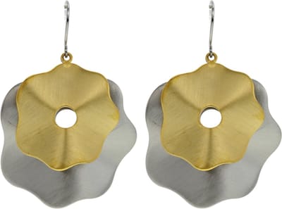 Behave - Oorbellen bloem mat goudkleur zilverkleur - moderne elegantie
