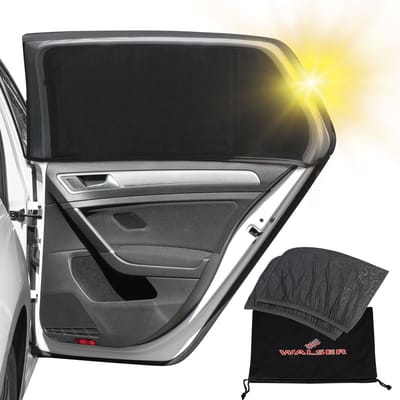 Walser Zonwerende Raamsok Premium - Set van 2 Zonneklep Zijruit - Auto Zonwering Zwart