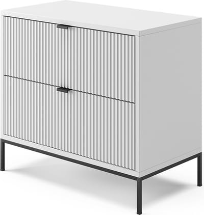Vicco Eliza Nachtkastje – 66 x 60 cm met 2 laden Wit