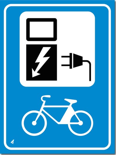 Laadpunt elektrische fiets bord - Parkeerbord - Forex - 30 x 40 cm - Weerbestendig