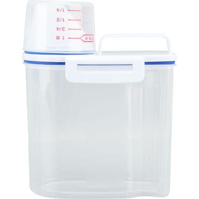 Rijstopbergbak Ontbijtgranencontainers Dispenser Luchtdicht Schenktuit Voedselopbergcontainer Met L white