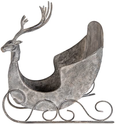 Clayre & Eef Decoratie Beeld Slee 44x34x47 cm Grijs Metaal Hert