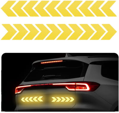 Dailygoods- Waarschuwingsstickers Reflecterend - 2 Stuks - Hoge Zichtbaarheid - Zelfplakband - Universeel voor Auto/Motor/Fiets - Afmeting 6x6 cm - Autostickers