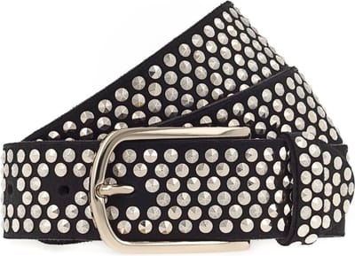 b.belt Leren Riem Nietengürtel Zoe Gold W105 Black Zwart