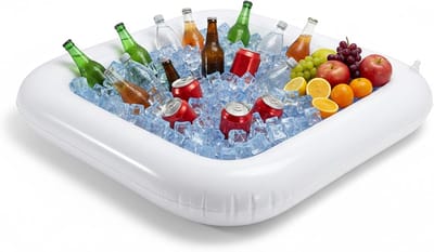 Inflatable Ice Serving Bar, Inflatable Ice Tray for Food, Drinks Salad Bar Buffet ICES Cooler, Portable Blow Up ICES Tray for Parties, Picnic, BBQ, Camping