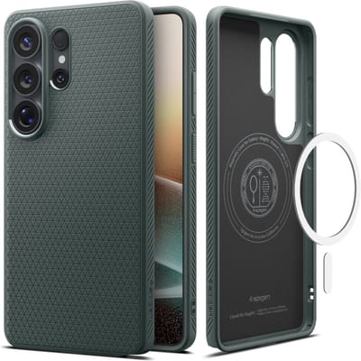 Spigen Hoesje Geschikt voor Samsung Galaxy S26 Ultra - Liquid Air MagFit - Compatibel met MagSafe - Back Cover Flexibel TPU - Groen