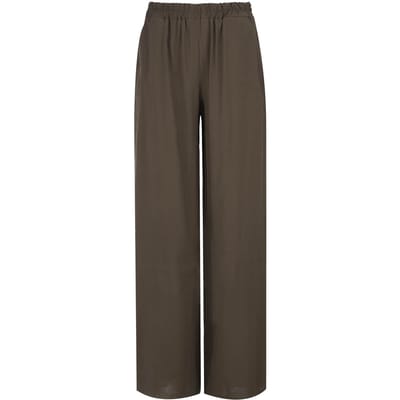 Khaki Elegance broek met wijde pijpen