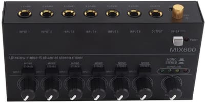 Dailygoods- Audiomixer 6-kanaals - Draagbare Soundmixer - Geluidsarm - Robuust Metaal - Ideaal voor Podium en Studio - Geluidsmixer