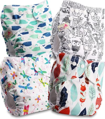 Herbruikbare Luiers voor Baby's, Verstelbaar Formaat, WASBAAR Pocketluiers Set