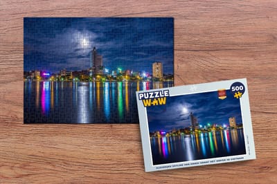 Puzzel Hanoi - Skyline - Lichten - Legpuzzel - Puzzel 500 stukjes