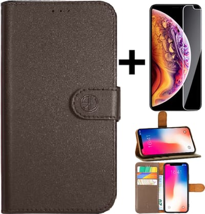 Rico Vitello RV Super Wallet case Geschikt voor Apple iPhone 7/8 en SE 2020/ book case/hoesje met pasjeshouder hoge kwaliteit kleur Bruin + gratis screen protector