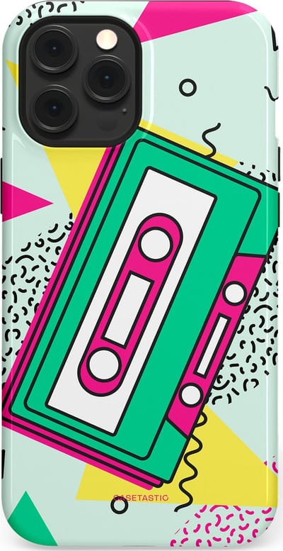 Casetastic Hoesje Geschikt voor Apple iPhone 12 Pro Max Magsafe - Stijlvolle Beschermende Duo-layer Case - Retro 80s muziek