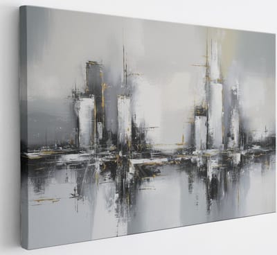 Saammp Canvas Schilderij - grijs - Abstract - 30x20 - Foto op canvas - Wanddecoratie - Muurdecoratie Woonkamer - Slaapkamer decoratie - Canvas Print