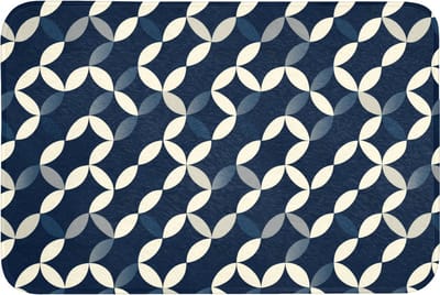 Badmat 90x60 cm - Antislip - Abstract - Patroon - Blauw - Badmatten voor badkamer - Badkamermat - Douchemat - Badkamer mat