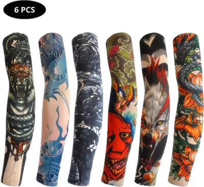 Nivard Tattoo Sleeve - Voor Volwassenen - Mouw - Tatoeage - Arm Warmer - Zonbescherming - UV Beschermend - 6 Stuks